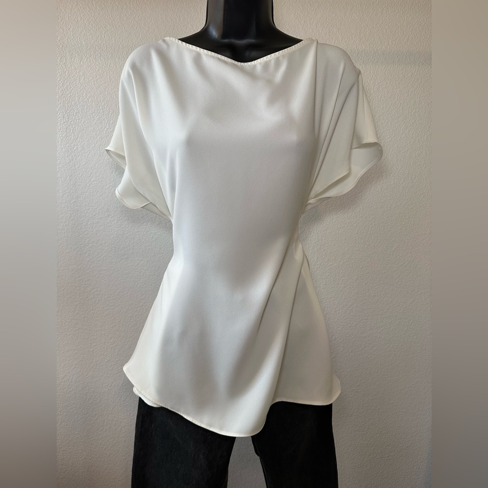Trina Turk Tie Waist Blouse in white